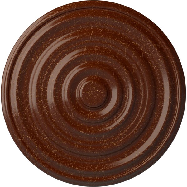 Ekena Millwork Carton Medallion (For Canopies up to 3 3/4"), 17 3/4"OD x 1 3/8"P, Burnished Mahogany Crackle CM18CABMC - main